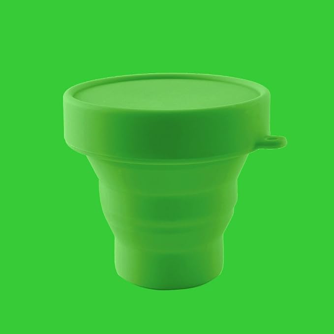 Menstrual Cup Sterilizer Cleaner, LUCKY CLOVER Collapsible Silicone Cup Foldable Sterilizing Cup for Menstrual Cups and Storing Your Diva Cup - Foldable for Travel(Green)