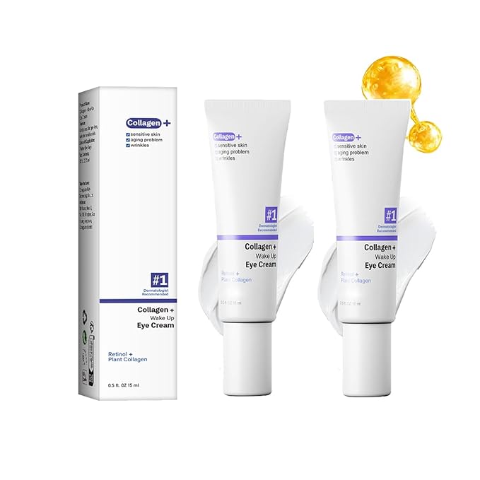 Retinol Under Eye Cream for Dark Circles and Under Eye Puffiness, Eye Repair Cream, 2 PCS Anti-Aging Hyaluronic Acid, Collagen Reduce Wrinkles Eye Cream, Lift, Firm Eyes Skin