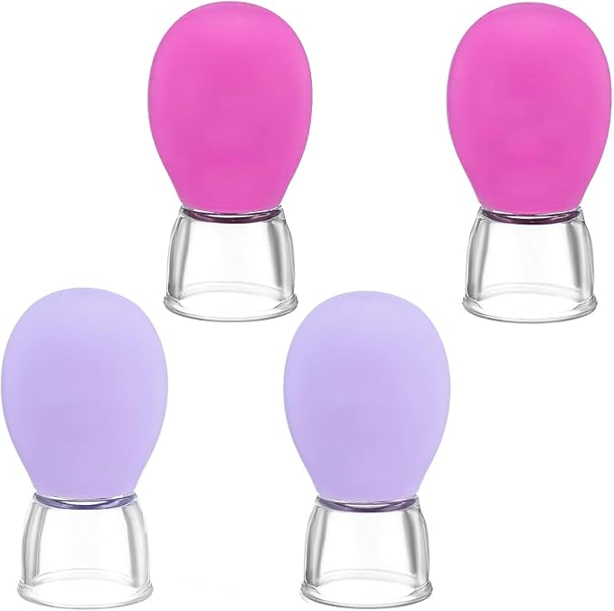 4 Pcs Facial Cupping Set, Silicone Face Cupping Kit for Massage, Eye Face Vacuum Suction Face Massage Cups, Anti Cellulite Cup Massage Tool