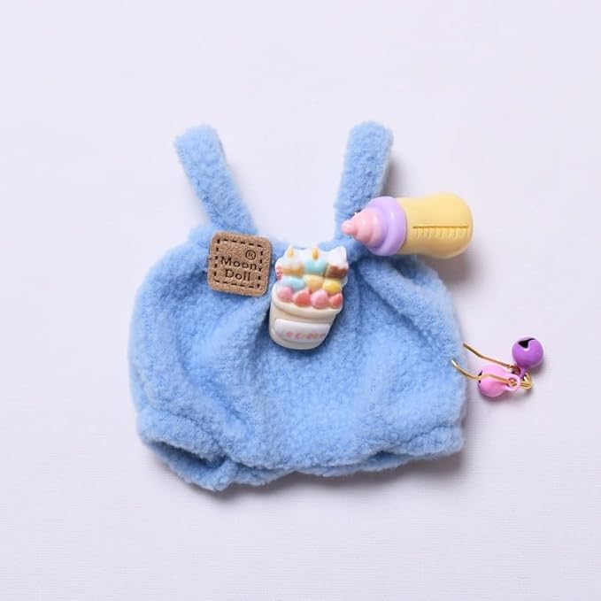 Designer Clothes for 15cm/17cm Dolls, Doll Knit Outfit Accessories with Blue Sweater Overall, White Camera and Beanie, DDK-Blue