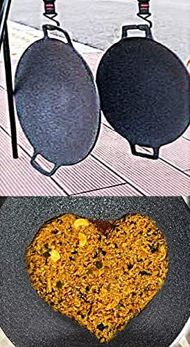 _Korean BBQ Non-stick Grill_ Circular size 14.2 inches [Round Griddle Pan 14.2in + Bag] Natural Material 6 Layer Coating/We can use it at home or outside._Made in Korea.