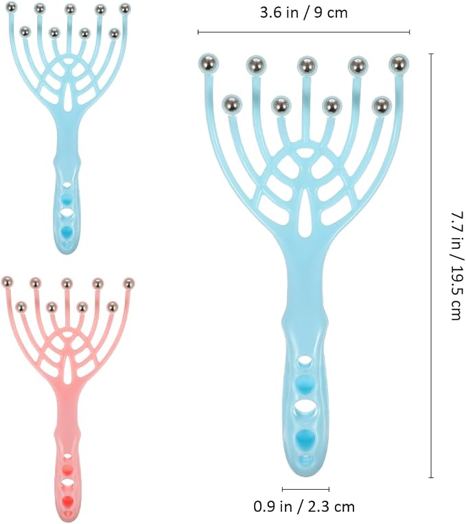 2 Pack Scalp Massager Handheld 9 Claw Head Massage Tool Manual Scalp Massager Brush for Head Neck Shoulder Relaxation Portable Massage Roller for Home Office Spa