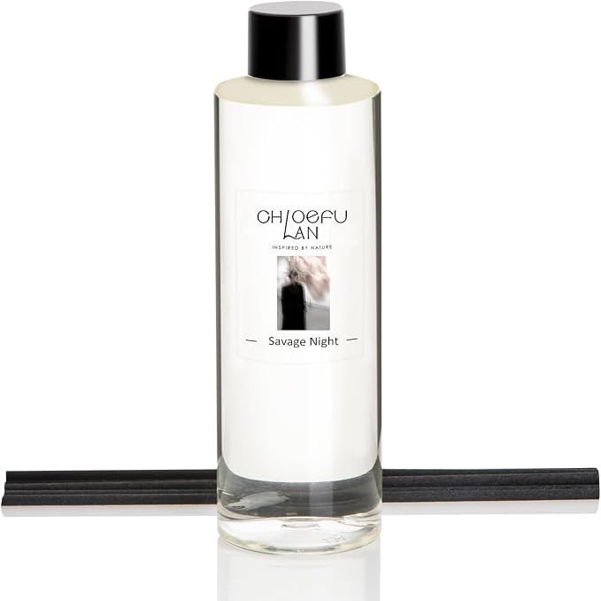 Savage Night Scented Oil Diffuser Refill 6.76 fl oz Natural Scented Oil, Woody Aromatic Home Fragrance for Daily Use, Air Freshener, 0% Alcohol, Blend to Promote Sleep & Relieve Stress
