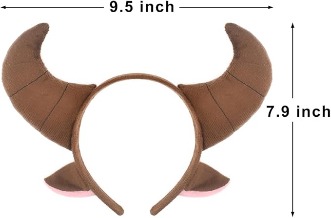 Plush Animal Ears and Horns Headband-Halloween Christmas Festival Theme Party Animal Cosplay Costume Headbands