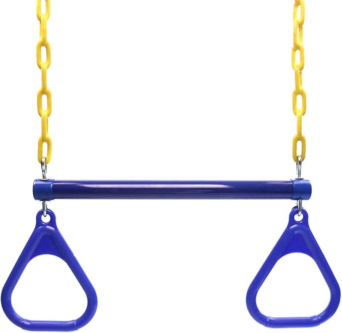 18" Trapeze Swing Bar Rings 48" Heavy Duty Plastic Coated Chains Swing Set Accessories Playground Swing Seat…