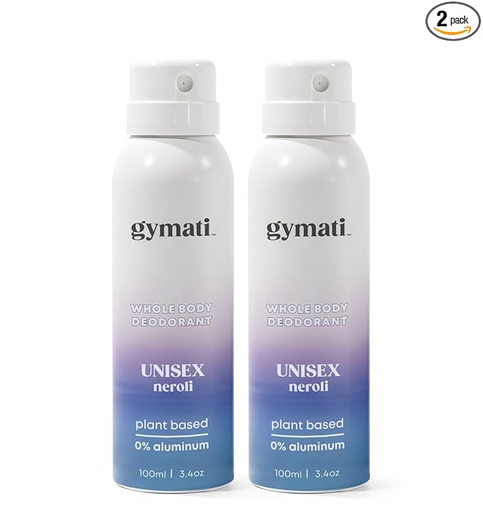 Gymati Natural Body Deodorant Spray Aluminum Free - Unisex - Pack of 2