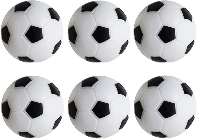 6 Pack Foosball Table Replacement, 1.42 Inch/36mm Black and White Table Soccer Balls for Foosball Accessory Replacements Football Themed Gifts