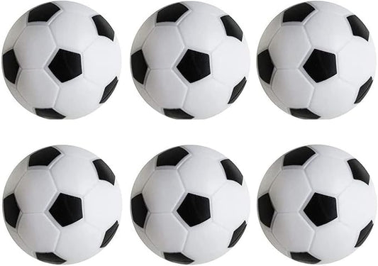 6 Pack Foosball Table Replacement, 1.42 Inch/36mm Black and White Table Soccer Balls for Foosball Accessory Replacements Football Themed Gifts