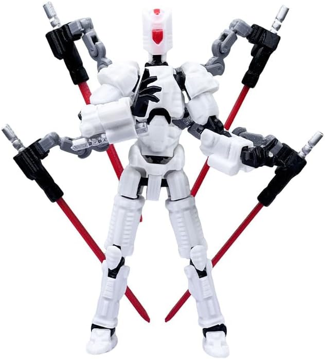 T13 Action Figure Set (Assembly Completed)，3D Printed Multi-Jointed, Desktop Decorations for Game Lovers Toys,5.5Inch (White)