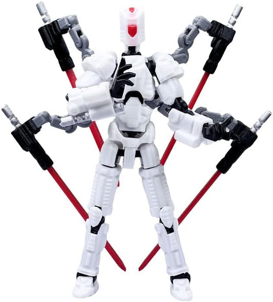 T13 Action Figure Set (Assembly Completed)，3D Printed Multi-Jointed, Desktop Decorations for Game Lovers Toys,5.5Inch (White)