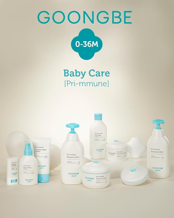 GOONGBE Baby Skin Care Gift Set - Korean Baby Skincare & Bath Time Essentials - Shampoo & Bath, Moisutre Lotion, Cream - Hydrating & Nourishing, 4 Items