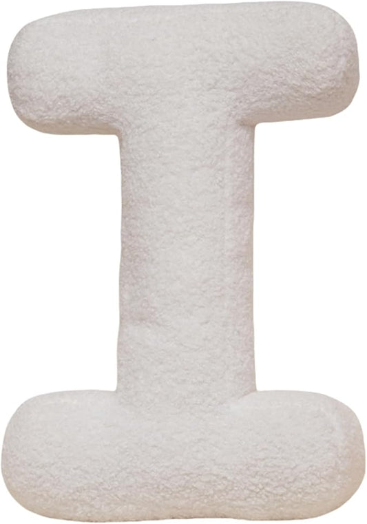 MOJUN Letter Plush Pillow, Soft Sofa Cushion Nursery Decor Kids Room Throw Pillow Cute A to Z Initial Letter Pillow Alphabet Cushion for Sofa Couch Living Room Bed Car Decoration, I