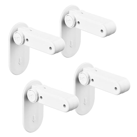 Childproof Door Lever Lock Prevents Toddlers Pets from Opening Doors, No Drill Tool Needed Easy to Instal, Child Safety Locks for Doors, Windows, washrooms (White, Pack, 4)