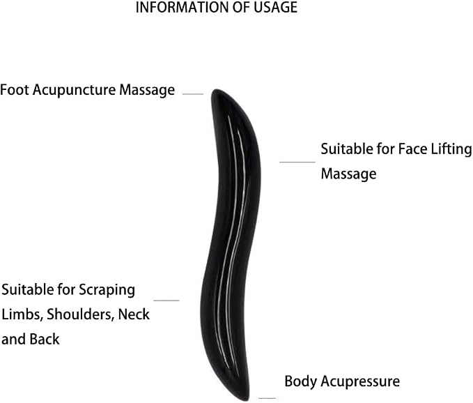 Massage Stones Guasha Roller Obsidian Gemstone Meditation Healing Stick Stone Gua Sha Board for Facial Spa Massage