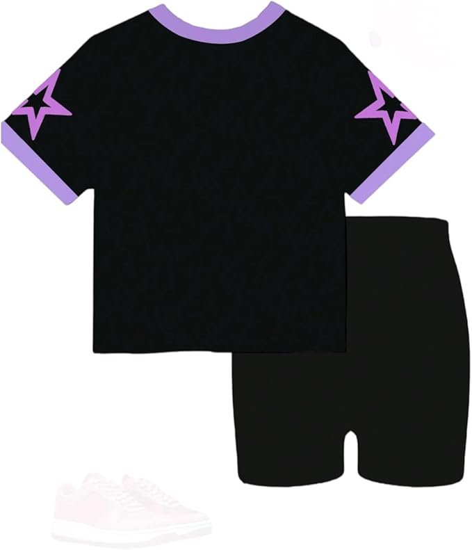 K-POP DEM0N Hunters Outfits for Girls, 2 Piece T-Shirts and Apparel Sets Birthday Gift