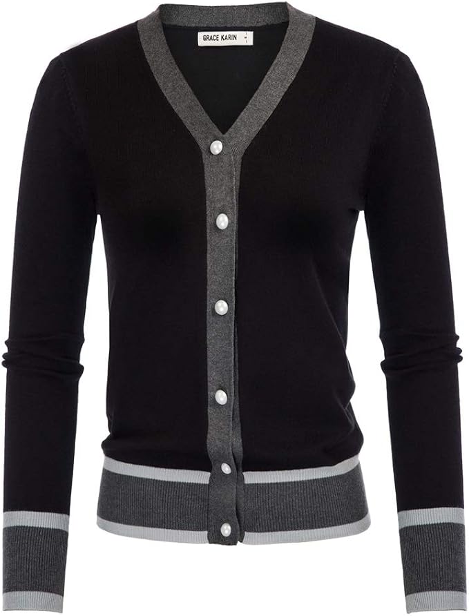 GRACE KARIN Cardigan Sweaters for Women Lightweight Long Sleeve Cropped Cardigan Summer Fall Fashion Clothing Outfits Shrug