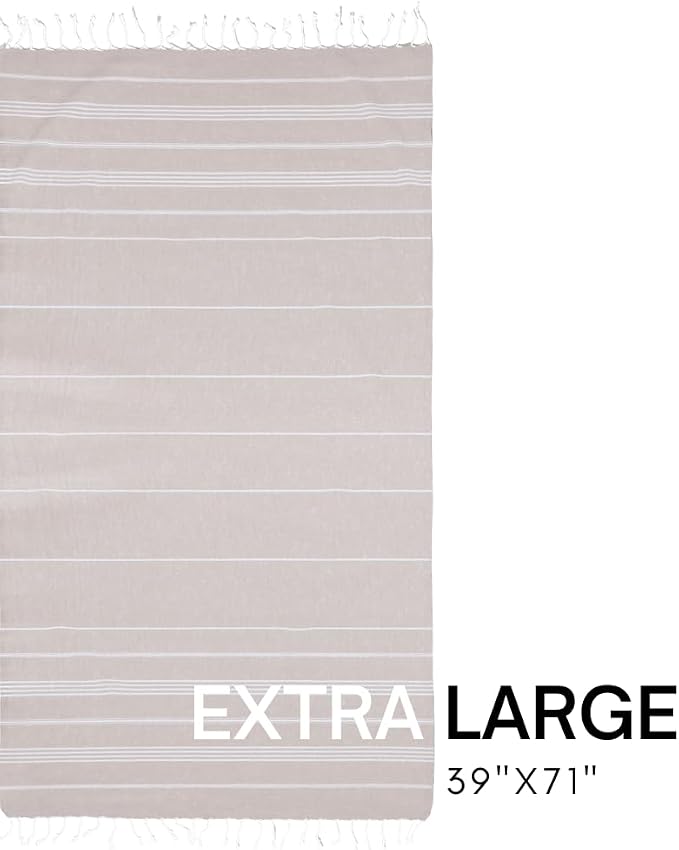BAY LAUREL Turkish Beach Towel with Travel Bag 39 x 71 Quick Dry Sand Free Lightweight Large Oversized Towels Light