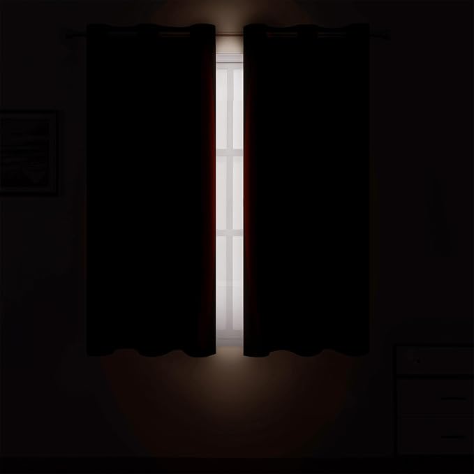 LEMOMO Chocolate Brown Blackout Curtains 42 x 54 Inch Length Set of 2 Panels Grommet Bedroom Curtains for Living Room