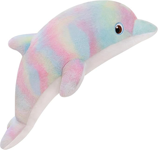 Dolphin Stuffed Animals Plush Pillows Soft Sea Animal Plush Toys Dolls Stuffed Animal Plushies Gifts for Kids (Pinkish Yellow-50 Inches)