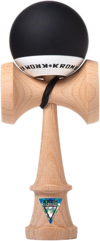 Kendama Toy POP Black - High Wood Quality - Extra Strong - for Beginner and Pro - Gift Pack : Extra String + Stickers