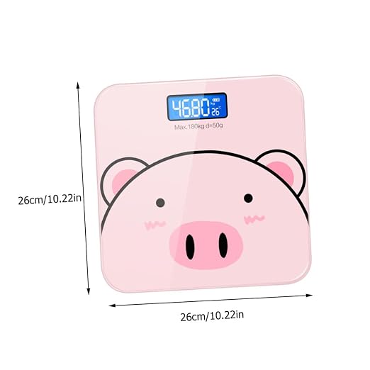 Baluue Cartoon Digital Body Weight Scale with USB Charging High Precision Measurement LCD Display with Switchable Units for Monitoring