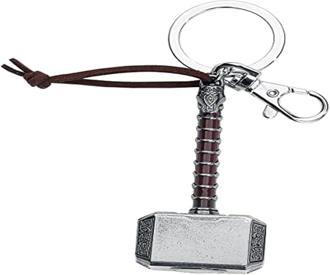Marvel Thor Hammer 2 Pewter Key Ring , unisex-children, Grey