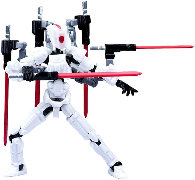 T13 Action Figure Set (Assembly Completed)，3D Printed Multi-Jointed, Desktop Decorations for Game Lovers Toys,5.5Inch (White)