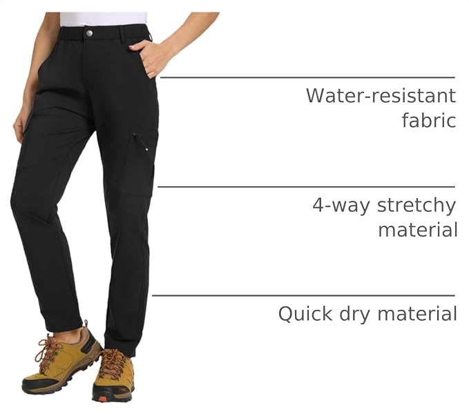 TBMPOY Women's Hiking Cargo Pants Lightweight Water Resistant Quick Dry Fishing Camping Travel Work Pant with 6 Pockets