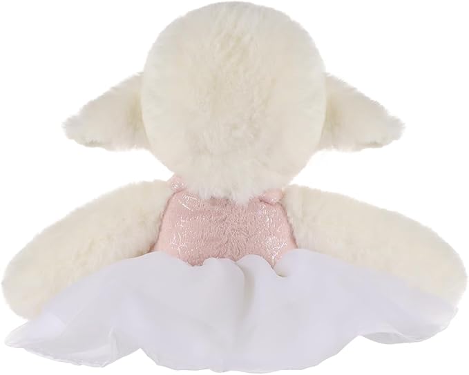 Apricot Lamb Ballet Lamb Plush Stuffed Animals for Kids, Soft Cute Sheep Plush Toys for Baby Girl and Boy, Fluffy Ballet Lamb White 6.7 Inches
