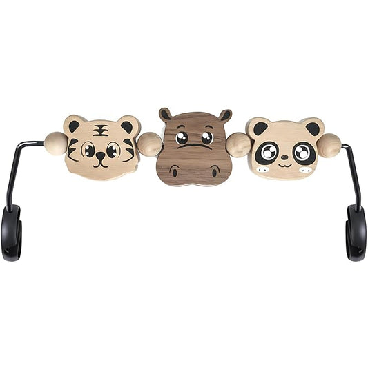 Baby Bjorn Bouncer Toy Bar – Durable Wooden Baby Bouncer Toy Bar Attachment, Easy to Attach and Remove, 360° Rotating，Made of Natural Wood and Incorporating Animal Elements