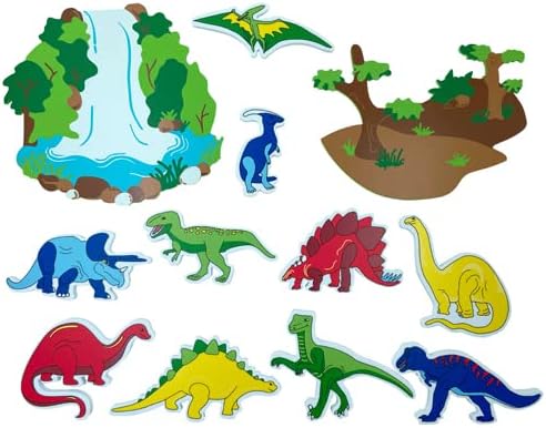 Edushape Magic Creations Foam Sticker Imaginative Bath Tub Activity Play Set, Dinosaurs