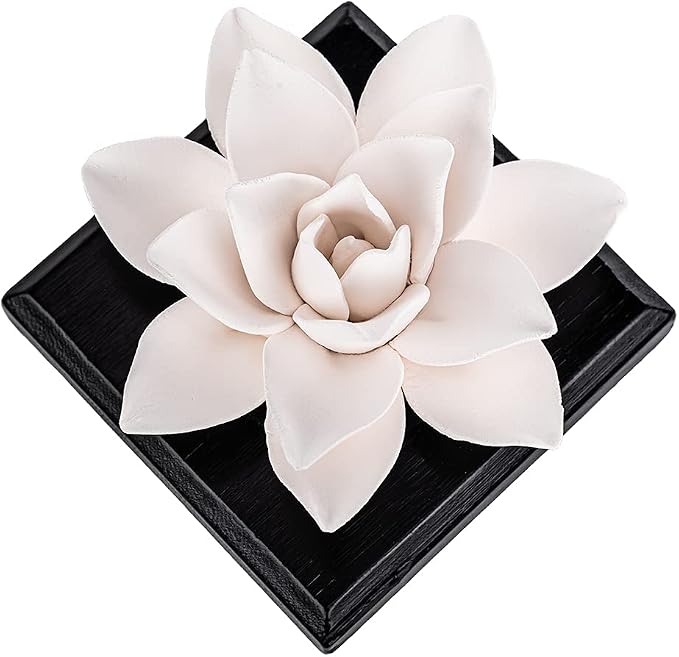 Magnolia Flower Styling Essential Oil Diffuser Stone, Non-Electric, Handmade Products, Decorative Tabletops, Car Decoration Ornaments(Essential Oils Not Included)