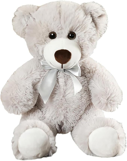 Teddy Bear Stuffed Animal, 12inch Teddy Bear Plush Toy, Birthday Valentine's Day Xmas Gifts for Kids Boys Girls Friends (B-Grey)