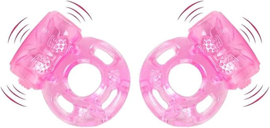 2 Piece Disposable Penis Vibrating Ring to Delay Ejaculation, Clitoral Mini G-Spot Stimulator for Enhanced Stamina and Improved Erectile Function, Female Clitoral Vibrator to Enhance Female Pleasure