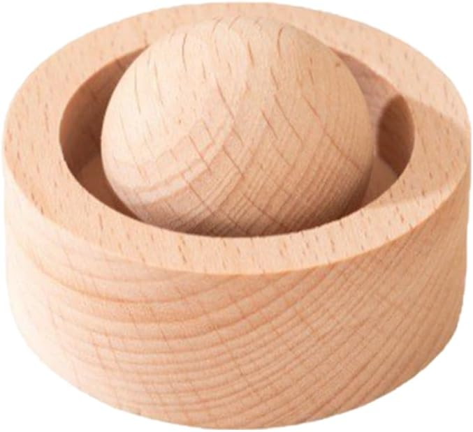 Wooden Essential Oil Diffuser - Round Ball Aromatherapy Diffuser, Walnut and Beech, for Office, Car, Yoga Hall (Beech)