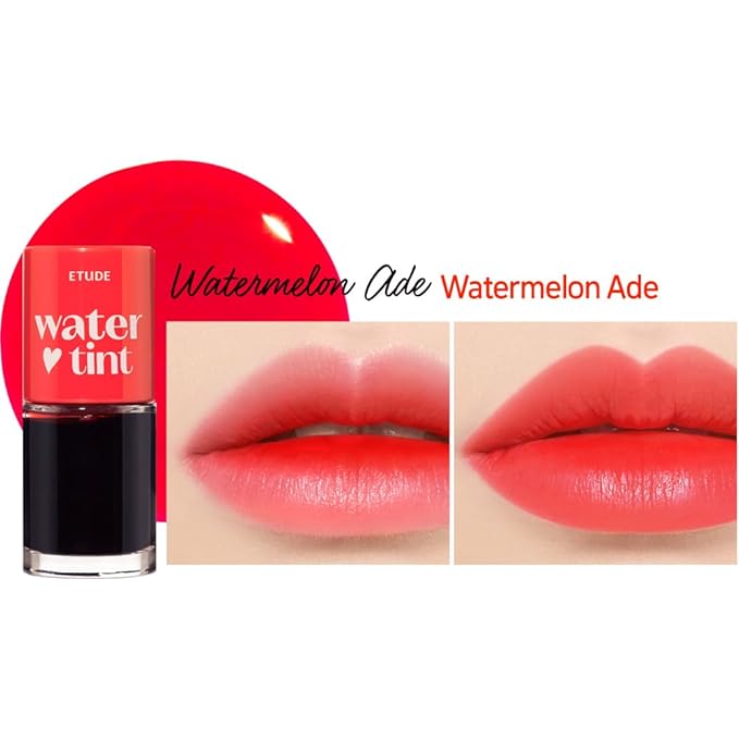 ETUDE Dear Darling Water Tint – Watermelon Ade | Korean Lip Stain & Lip Tint for Hydrated Pink Lips, Smudge-Proof Long-Lasting Lip & Cheek Makeup | K-Beauty Gift, Stocking Stuffers