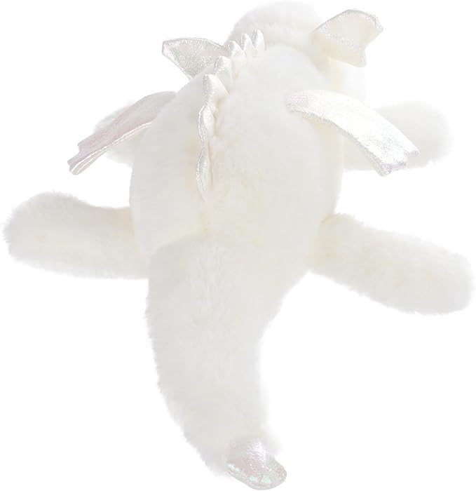 Apricot Lamb Lying Dragon Plush Stuffed Animals for Kids, Soft Cute Plush Toys for Baby Girl and Boy, Large Fluffy Lying Dragon White