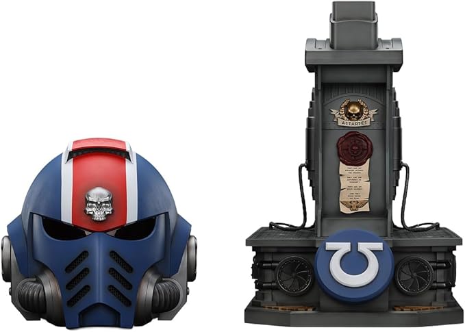 JOYTOY Warhammer 40,000 1/18 Action Figure-Ultramarines Lieutenant Titus' MKX Helmet & Display Stand-Collection Model Birthday Gifts JT01697