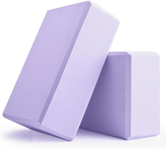 Yoga Blocks 2 Pcs, 9"x6"x3" Yoga Brick Foam Blocks EVA Foam Block Yoga Props Accessories for Yoga Pilates Stretching and Meditation
