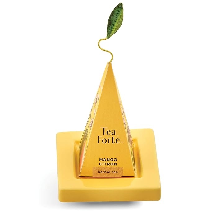 Tea Forte Gift Set with Cafe Cup, Tea Tray, Mini Presentation Box with 10 Handcrafted Pyramid Infuser Tea Bags, Paradis Tea