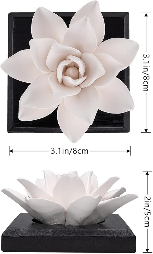 Magnolia Flower Styling Essential Oil Diffuser Stone, Non-Electric, Handmade Products, Decorative Tabletops, Car Decoration Ornaments(Essential Oils Not Included)