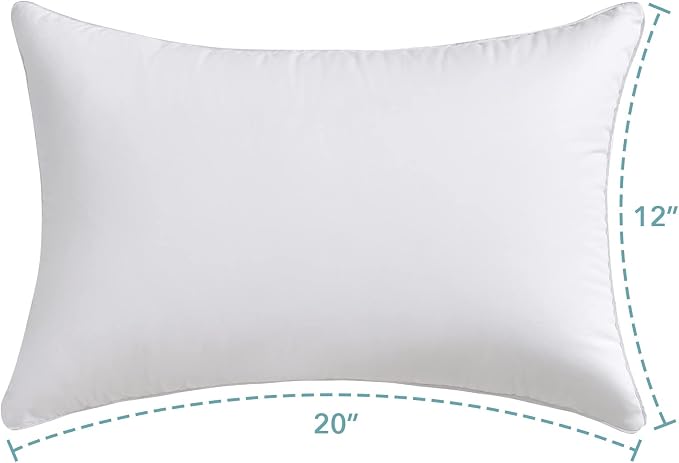 Oubonun 12"x20" Throw Pillow Insert – Plush and Supportive Decorative Cushion with 100% Cotton Cover, for Couch, Sofa, Bed, Chair – Pack of 1