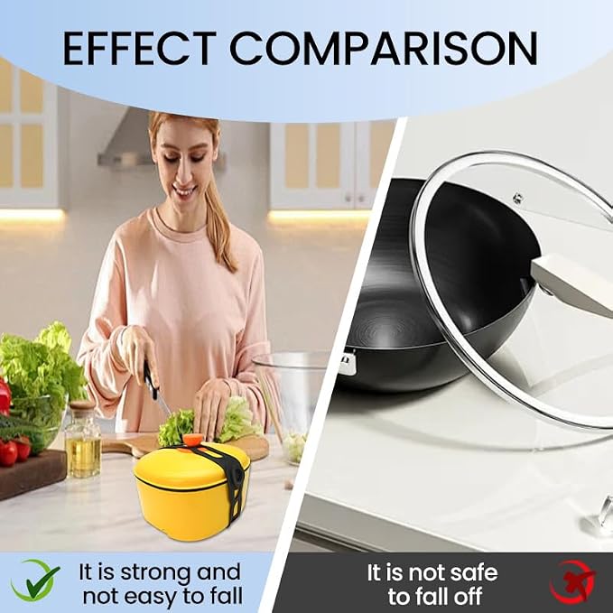 21.5in Reusable Silicone Latch Strap - Universal Slow Cooker Lid Holder & Strap for Transport, Heavy Duty Elastic Tie for Bento Box, Yoga Mat & Luggage, BPA-Free(Grey-2PCS)