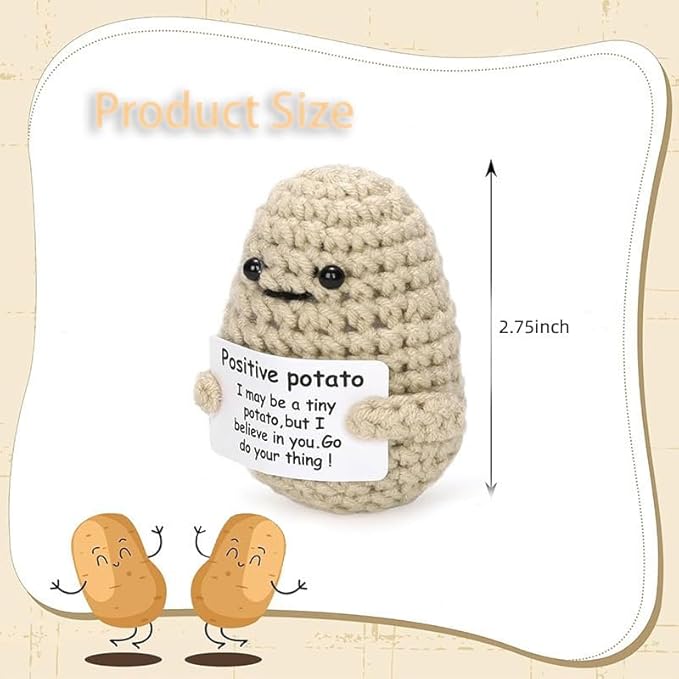 Positive Potato Crochet Mini Knitted Potato Toy Home Decorations Encouragement Gifts (Positive Potat)