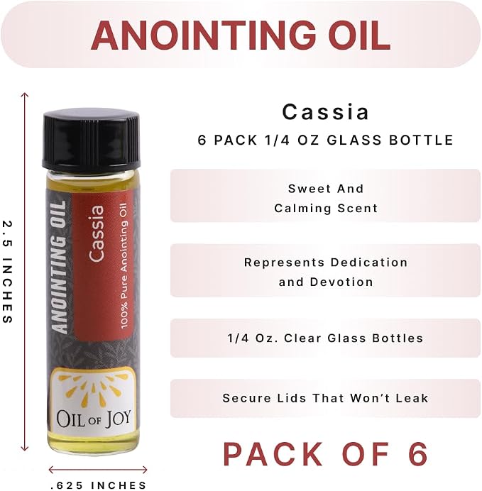 Anointing Oil for Prayers 6 Packs (Cassia) Represents Dedication and Devotion