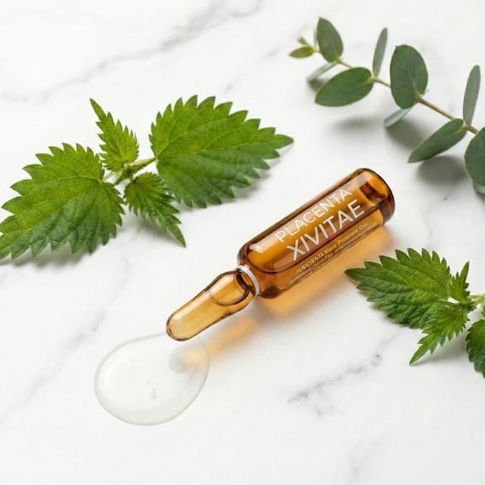 Placenta Hair Growth Treatment 12 x 10 ml - Nettle Ampoules for Hair Loss and Follicles Regrowth - Placenta Serum Enriched with Panthenol and Eucalyptus - Soothing Scalp Treatment