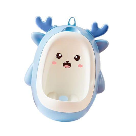 Milageto Dinosaur Potty Trainer Urinal Standing Potty, Cartoon Portable Urinals Toilet Training Hanging Pee Trainer for Child Toddlers, Blue