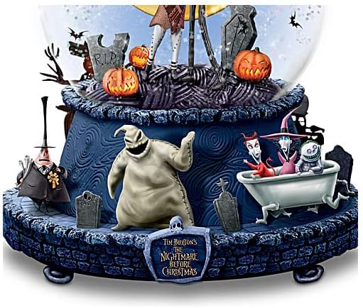 The Bradford Exchange The Nightmare Before Christmas Musical Glitter Globe with Rotating Base