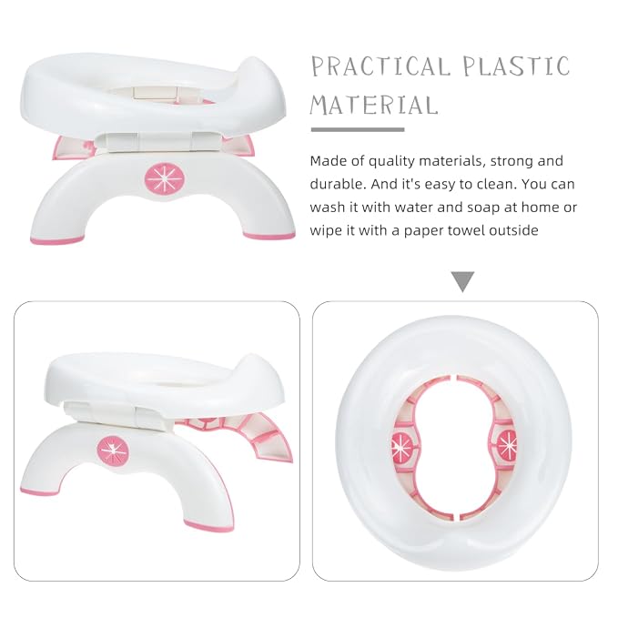 Portable Potty Training Toilet, 2 in 1 Travel Potty Seat for Boys Girls, Foldable Training Toilet Seat for Travel and Car Attachment Indoor Outdoor Use