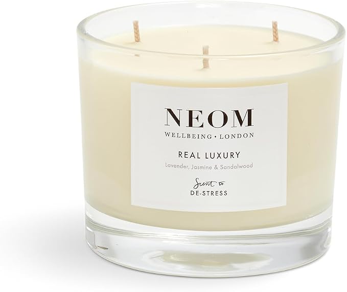 NEOM - Candle, 3 Wick | Lavender, Jasmine & Sandalwood | Scented Candles for Home | Luxury Aromatherapy Candles | Essential Oil Candles | Tranquil & Relax | Signature De-Stress Scent